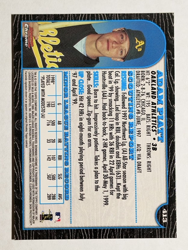 1999 Bowman Chrome #413 Adam Piatt RC