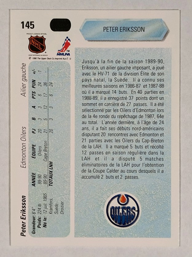 1990-91 Upper Deck French #145 Peter Eriksson RC