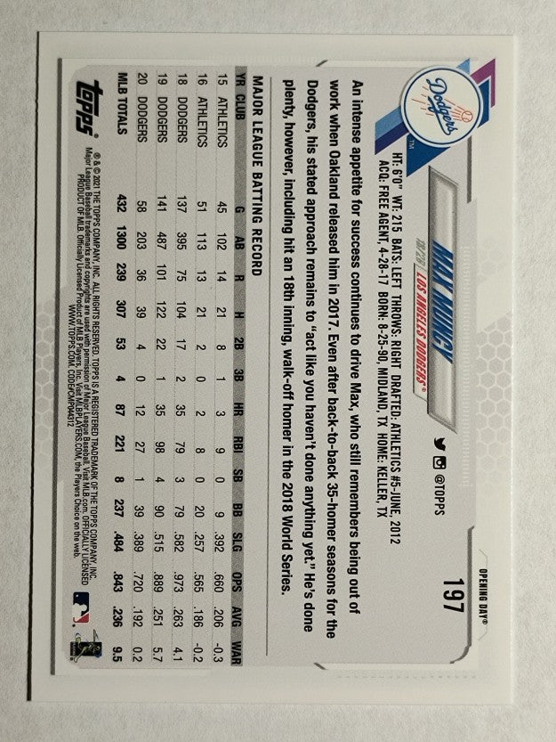 2021 Topps Opening Day #197 Max Muncy