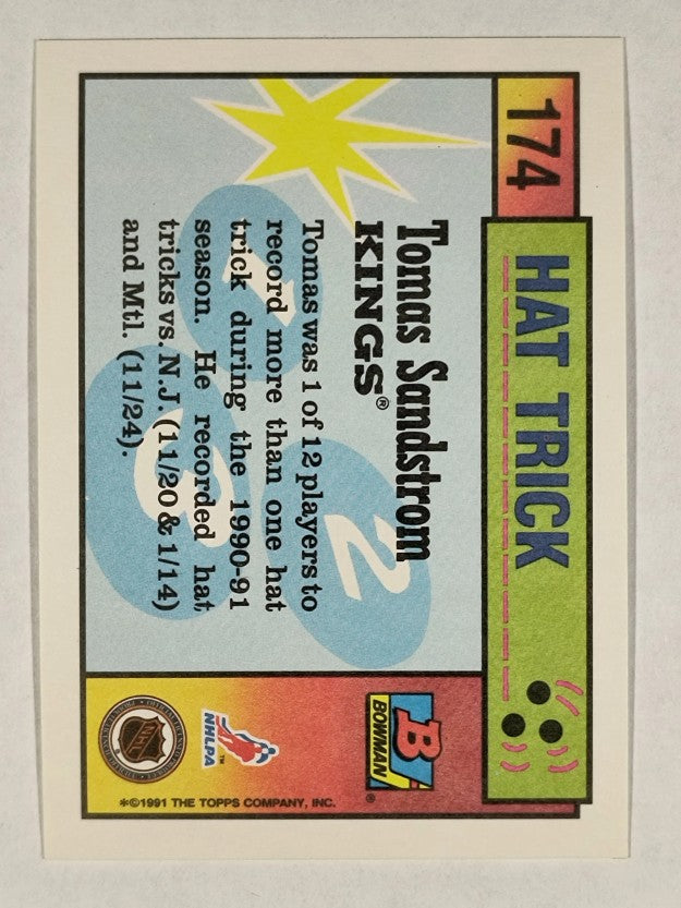 1991-92 Bowman #174 Tomas Sandstrom HT