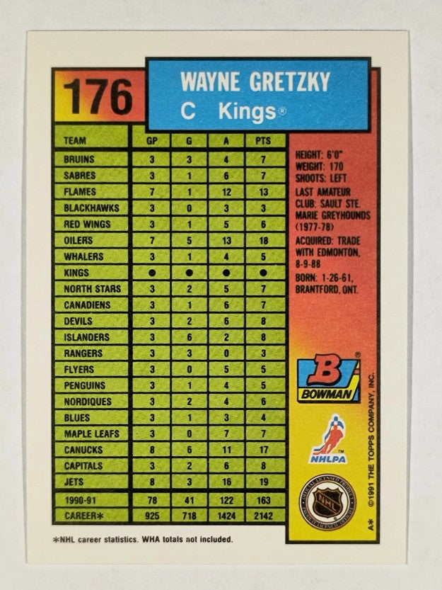 1991-92 Bowman #176 Wayne Gretzky