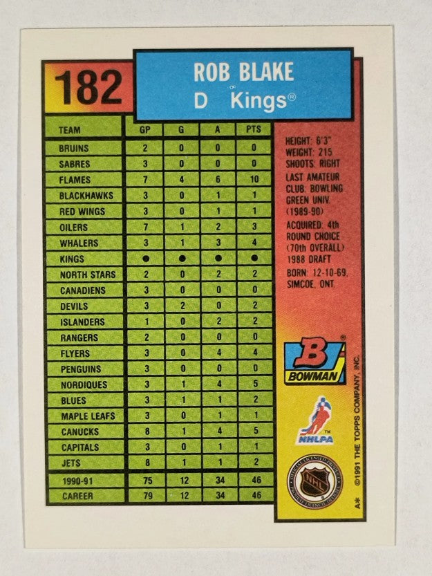 1991-92 Bowman #182 Rob Blake