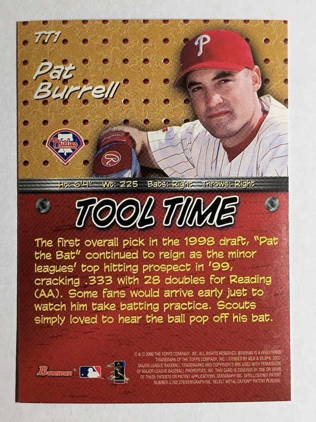 2000 Bowman Tool Time #TT1 Pat Burrell