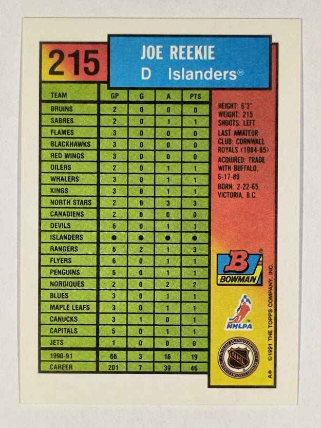 1991-92 Bowman #215 Joe Reekie