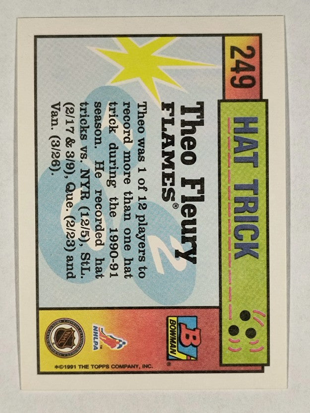 1991-92 Bowman #249 Theo Fleury HT