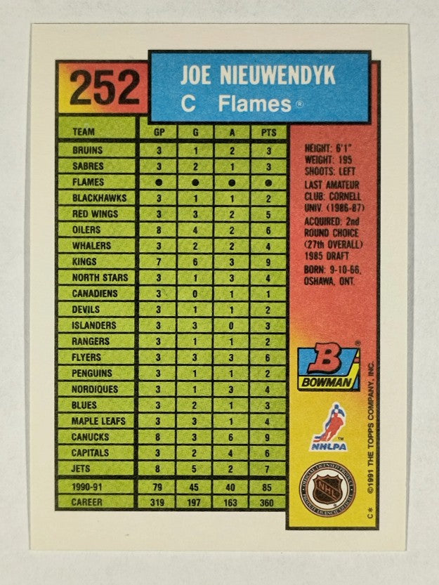 1991-92 Bowman #252 Joe Nieuwendyk