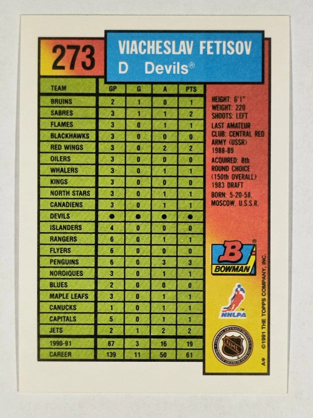 1991-92 Bowman #273 Slava Fetisov
