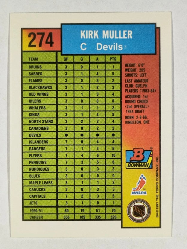 1991-92 Bowman #274 Kirk Muller
