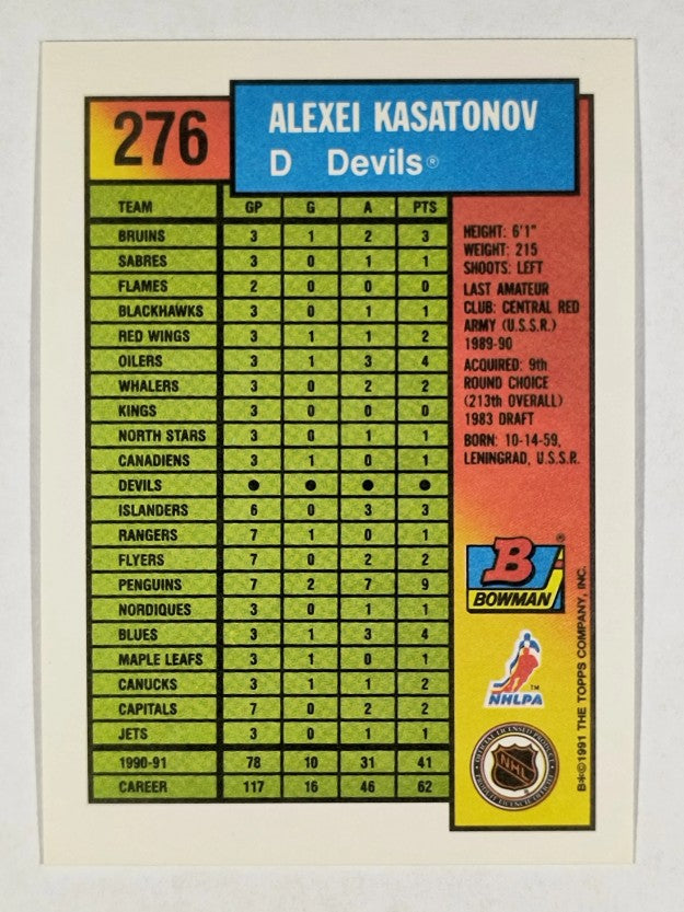 1991-92 Bowman #276 Alexei Kasatonov