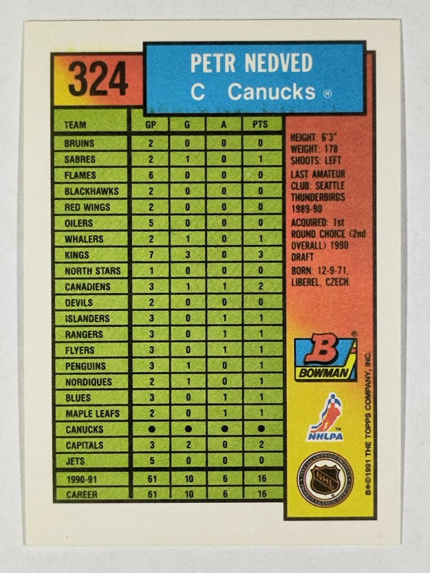 1991-92 Bowman #324 Petr Nedved