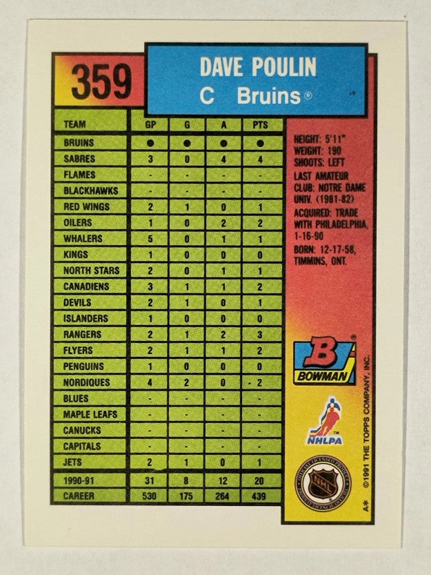1991-92 Bowman #359 Dave Poulin