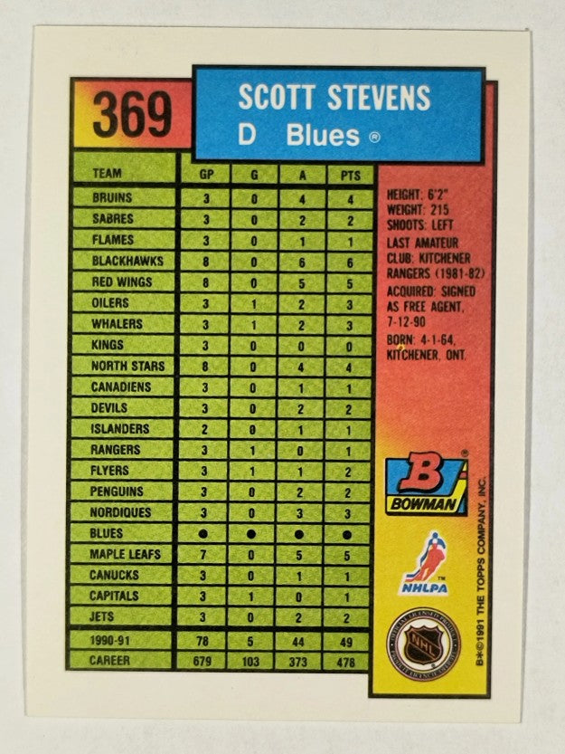 1991-92 Bowman #369 Scott Stevens