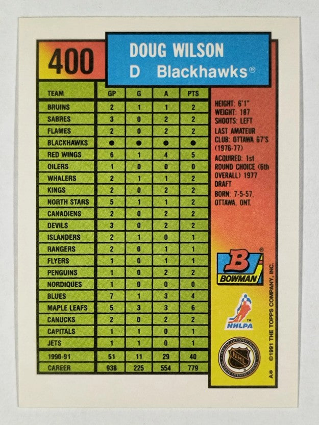 1991-92 Bowman #400 Doug Wilson