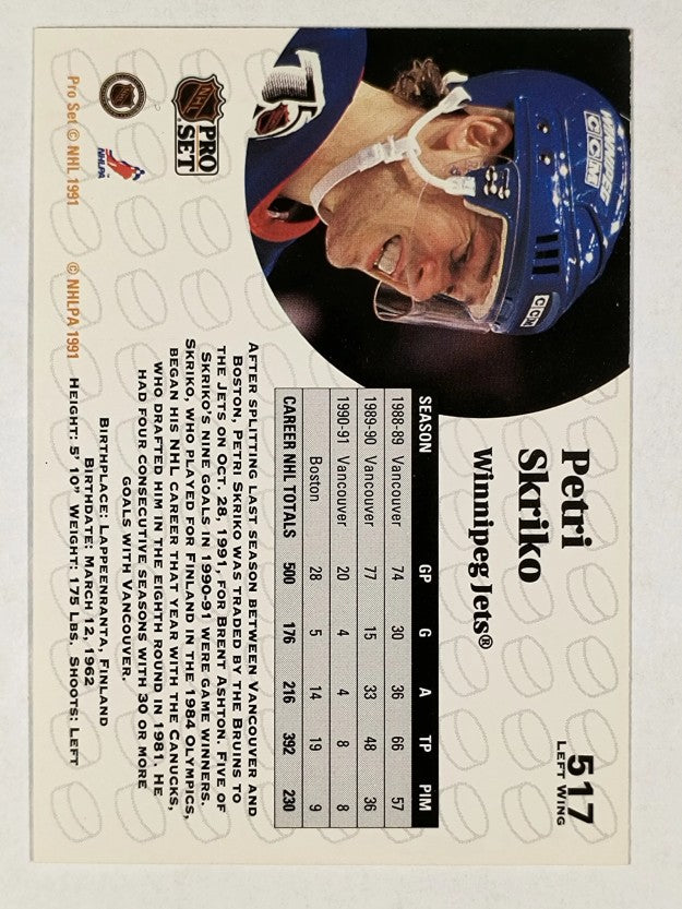 1991-92 Pro Set #517 Petri Skriko