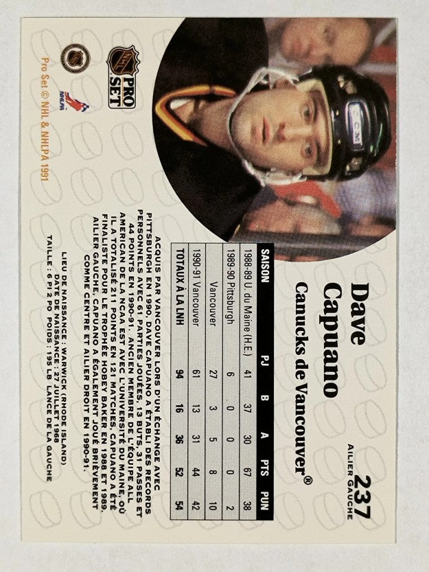 1991-92 Pro Set French #237 Dave Capuano