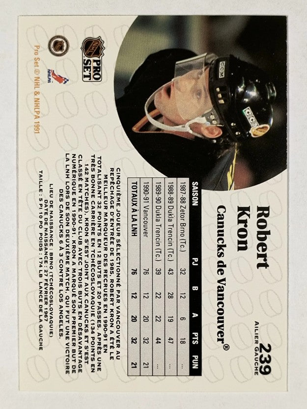1991-92 Pro Set French #239 Robert Kron