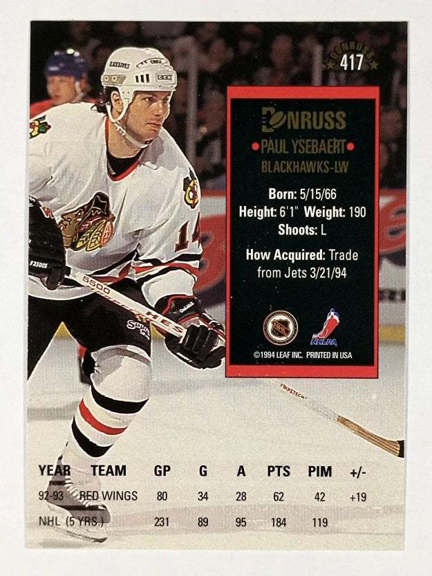 1993-94 Donruss #417 Paul Ysebaert