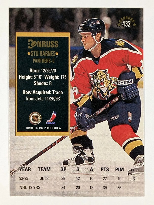 1993-94 Donruss #432 Stu Barnes
