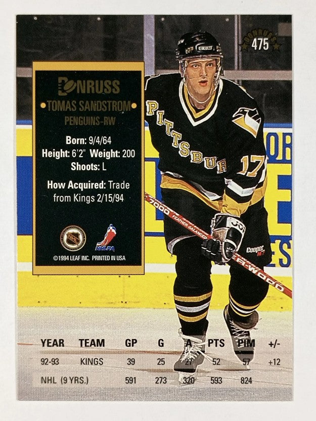 1993-94 Donruss #475 Tomas Sandstrom