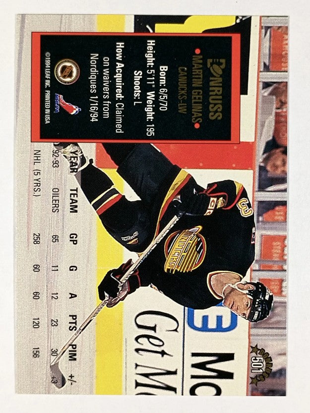 1993-94 Donruss #501 Martin Gelinas