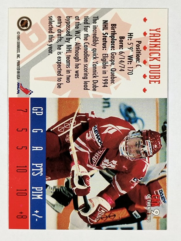 1993-94 Donruss Team Canada #9 Yanick Dube