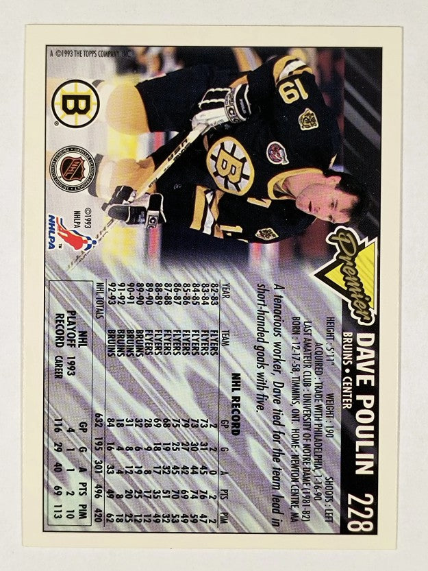 1993-94 Topps Premier Gold #228 Dave Poulin