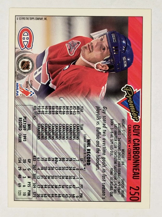1993-94 Topps Premier Gold #250 Guy Carbonneau