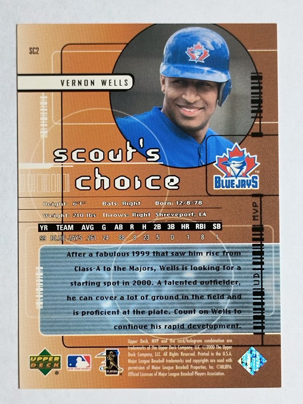 2000 Upper Deck MVP Scout's Choice #SC2 Vernon Wells
