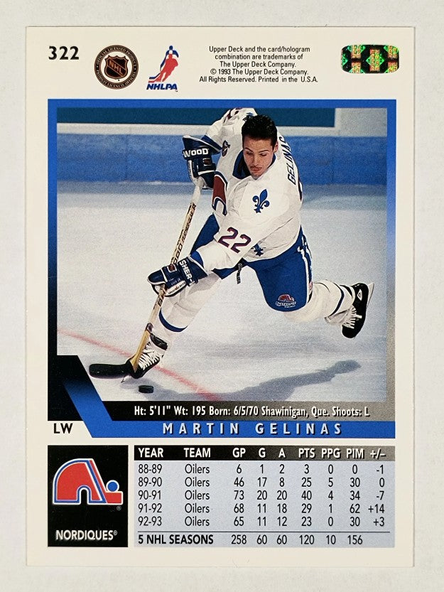 1993-94 Upper Deck #322 Martin Gelinas