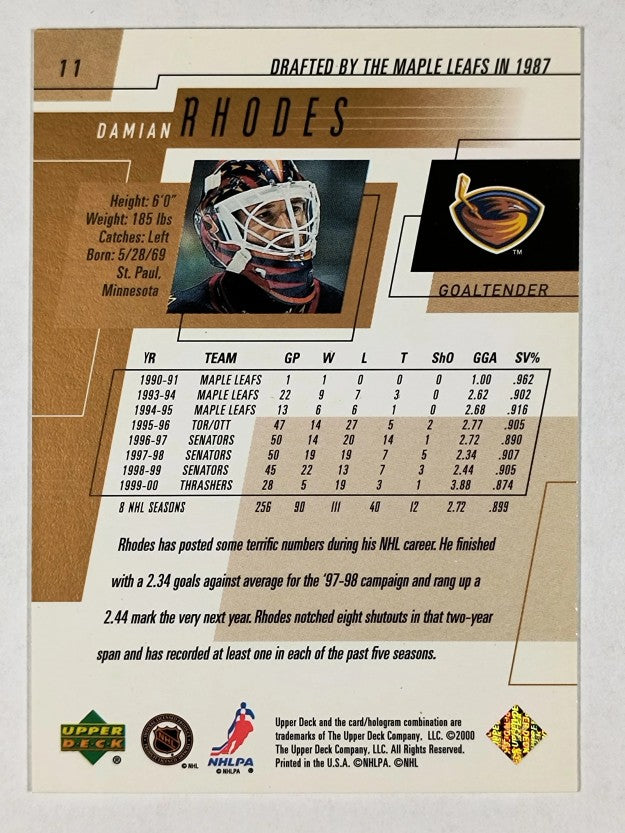 2000-01 Upper Deck #11 Damian Rhodes