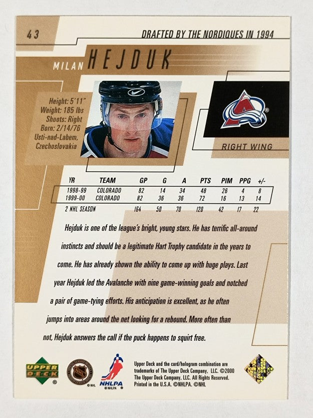 2000-01 Upper Deck #43 Milan Hejduk