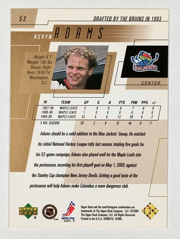 2000-01 Upper Deck #52 Kevyn Adams
