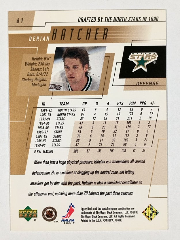 2000-01 Upper Deck #61 Derian Hatcher