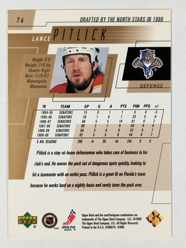 2000-01 Upper Deck #76 Lance Pitlick