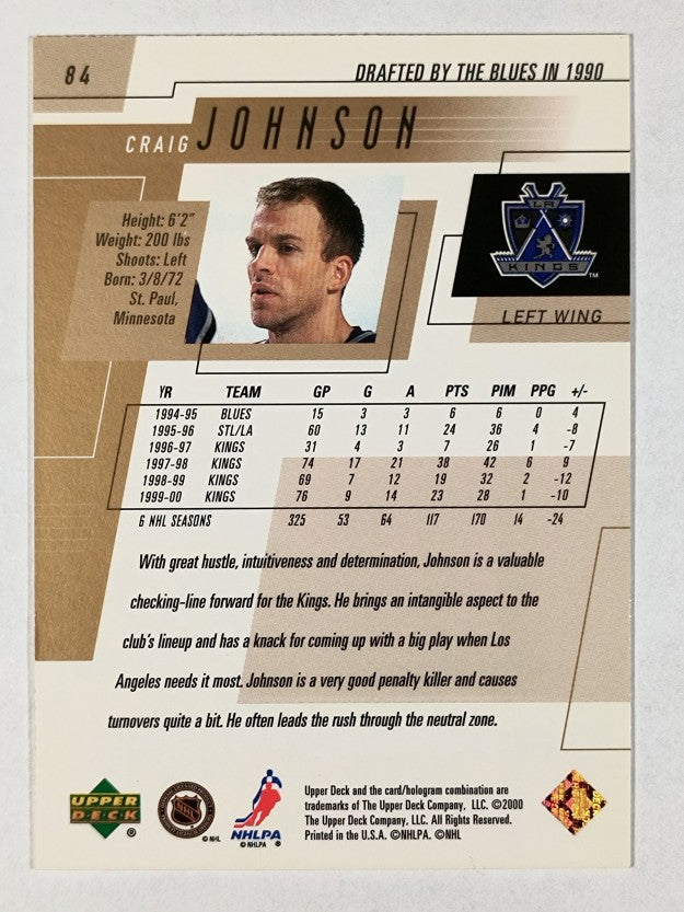 2000-01 Upper Deck #84 Craig Johnson