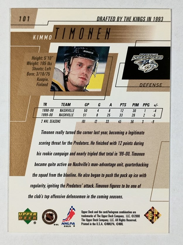 2000-01 Upper Deck #101 Kimmo Timonen