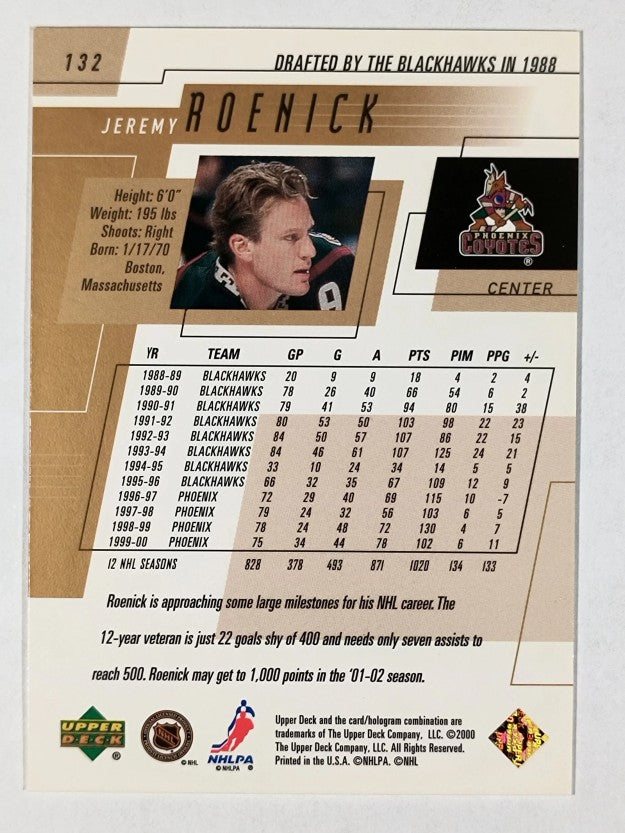 2000-01 Upper Deck #132 Jeremy Roenick