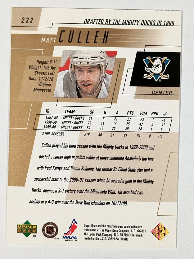 2000-01 Upper Deck #232 Matt Cullen