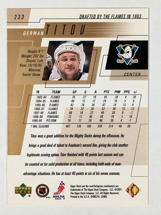 2000-01 Upper Deck #233 German Titov