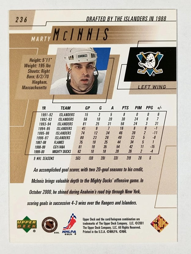 2000-01 Upper Deck #236 Marty McInnis