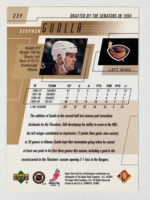 2000-01 Upper Deck #239 Steve Guolla