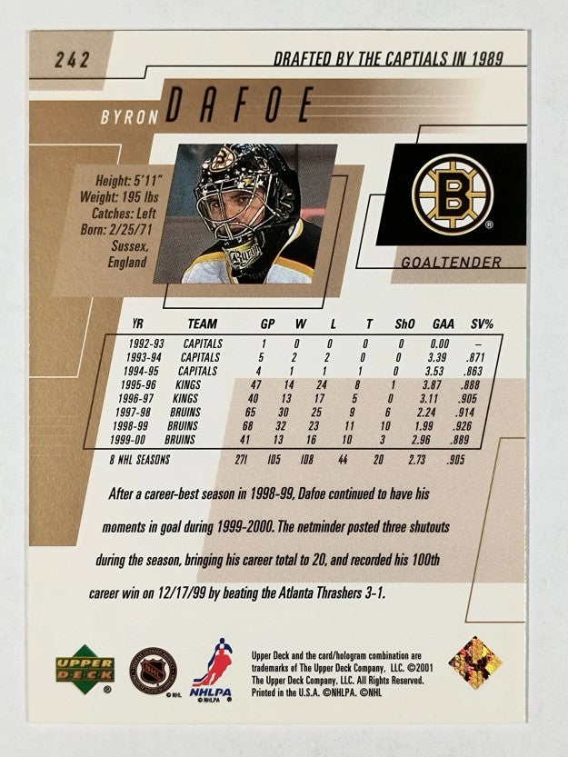 2000-01 Upper Deck #242 Byron Dafoe