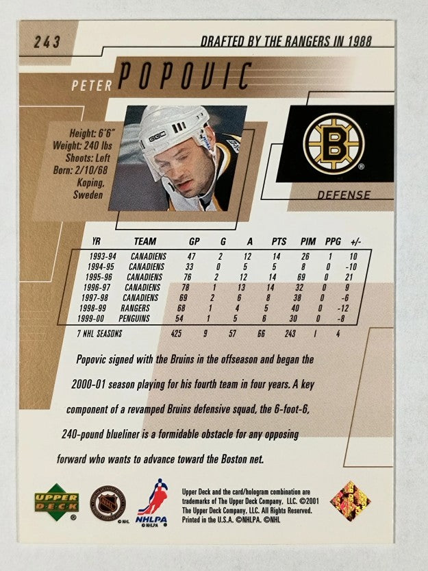 2000-01 Upper Deck #243 Peter Popovic