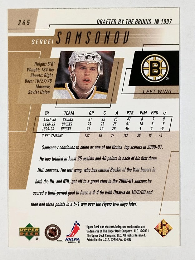 2000-01 Upper Deck #245 Sergei Samsonov