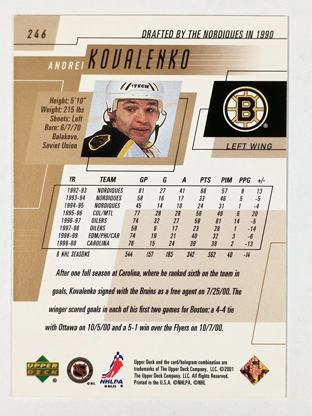 2000-01 Upper Deck #246 Andrei Kovalenko
