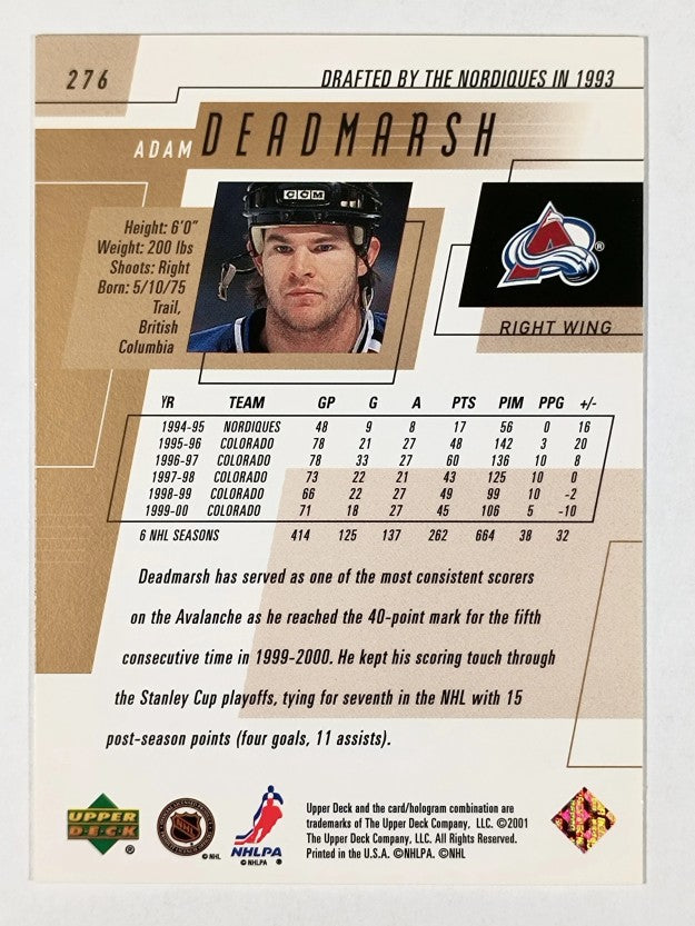 2000-01 Upper Deck #276 Adam Deadmarsh