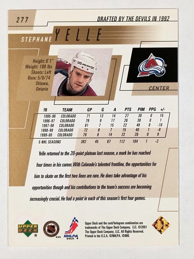 2000-01 Upper Deck #277 Stephane Yelle