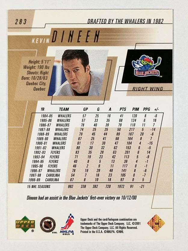 2000-01 Upper Deck #283 Kevin Dineen