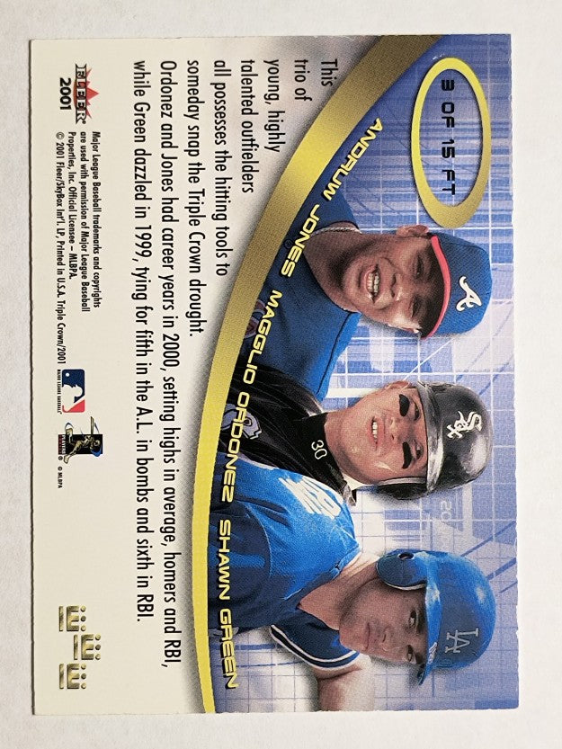 2001 Fleer Triple Crown Future Threats Magglio Ordonez/Shawn Green/Andruw Jones