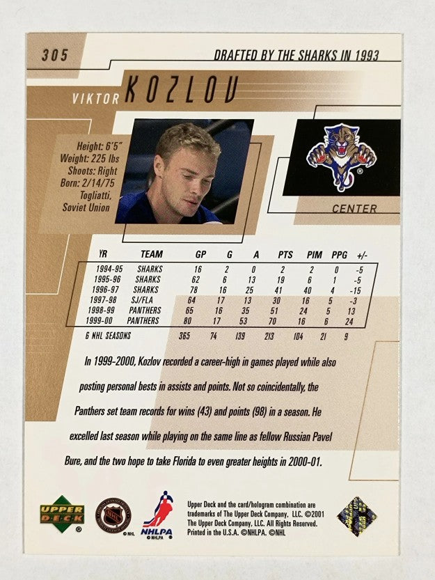 2000-01 Upper Deck #305 Viktor Kozlov